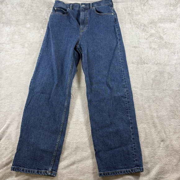 Everlane Denim - Everlane The Way High Jeans Women 27 Blue Wide Leg Ultra High Rise Stretch Denim